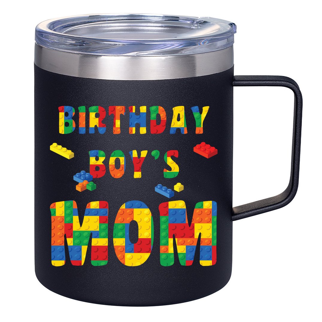 Building Block Mom Of Birthday Boy 12oz Stainless Steel Coffee Mug