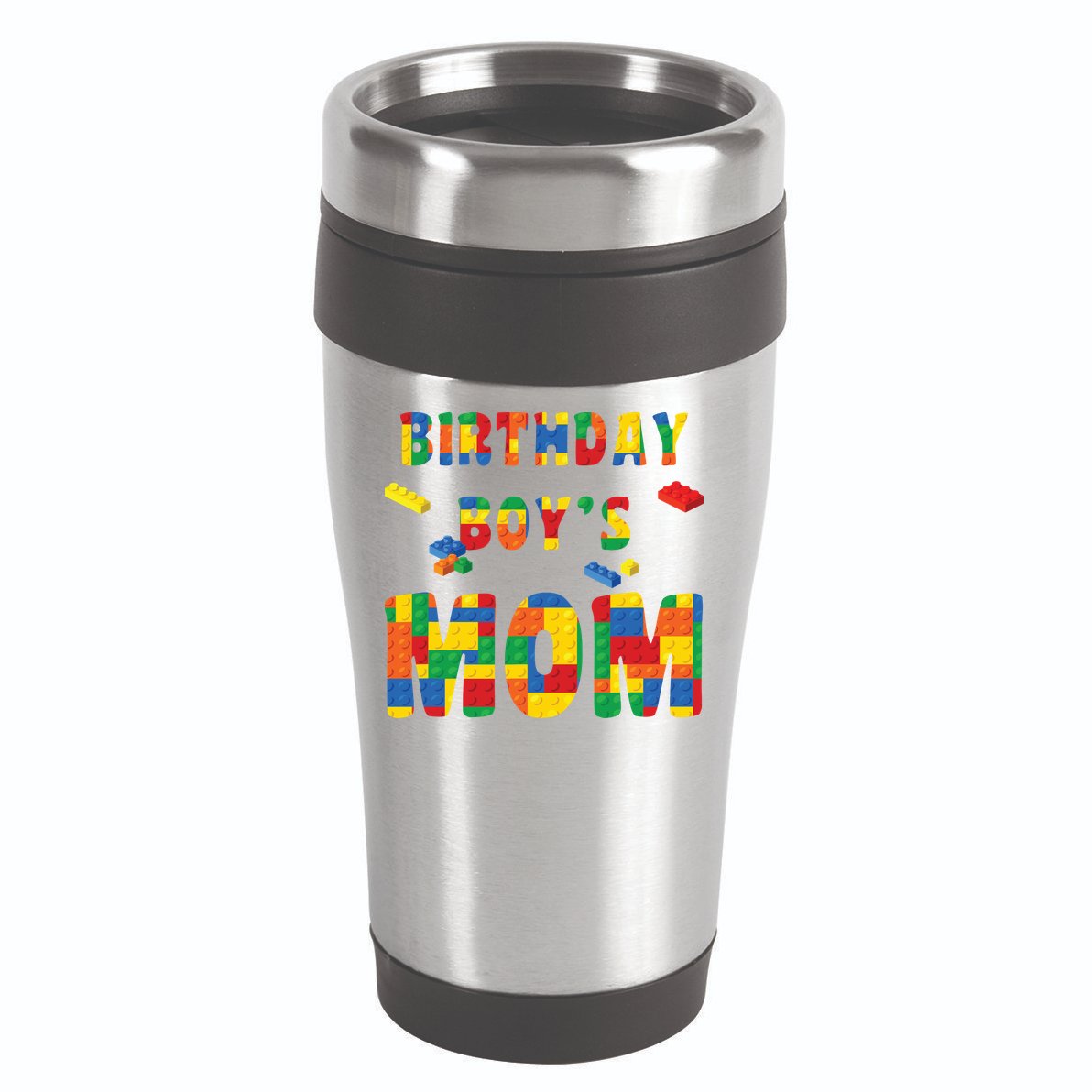 Building Block Mom Of Birthday Boy 16oz Travel Tumbler