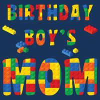 Building Block Mom Of Birthday Boy Drawstring Bag