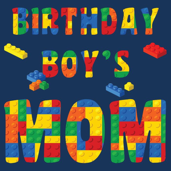 Building Block Mom Of Birthday Boy Drawstring Bag