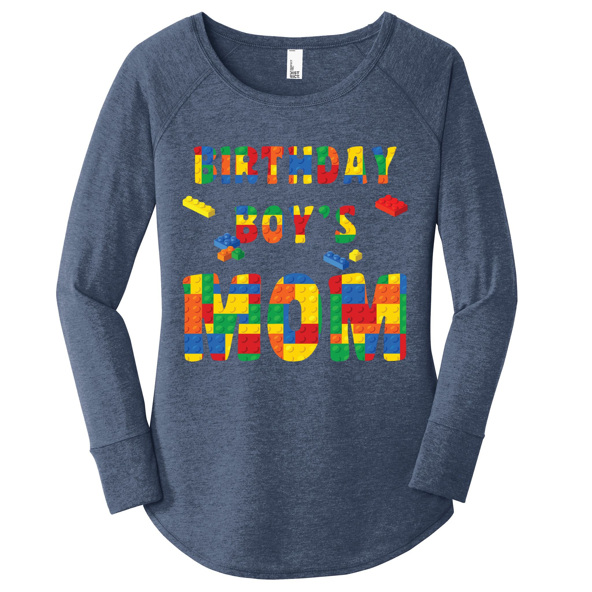 Building Block Mom Of Birthday Boy Women's Perfect Tri Tunic Long Sleeve Shirt