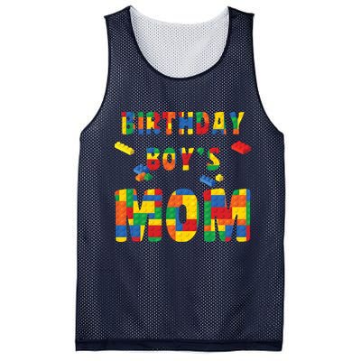 Building Block Mom Of Birthday Boy Mesh Reversible Basketball Jersey Tank
