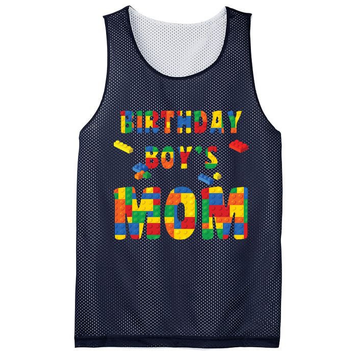 Building Block Mom Of Birthday Boy Mesh Reversible Basketball Jersey Tank