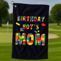 Building Block Mom Of Birthday Boy Golf Towel