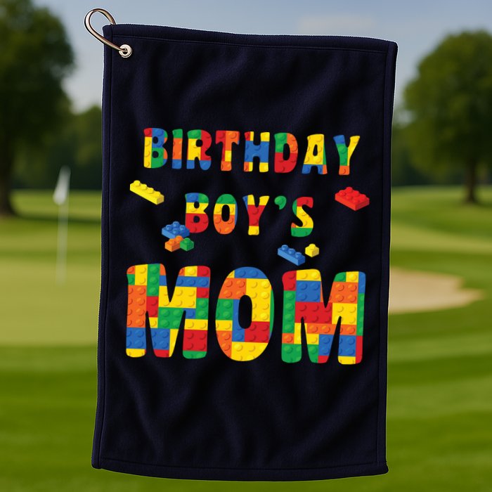Building Block Mom Of Birthday Boy Golf Towel