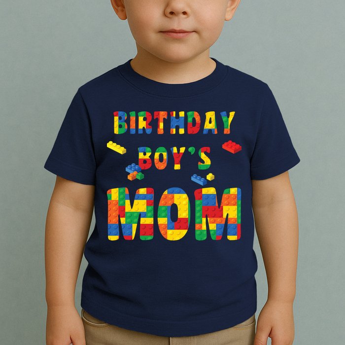 Building Block Mom Of Birthday Boy Toddler T-Shirt