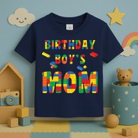 Building Block Mom Of Birthday Boy Toddler T-Shirt