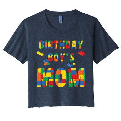 Building Block Mom Of Birthday Boy Crop Top