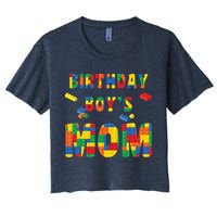 Building Block Mom Of Birthday Boy Crop Top
