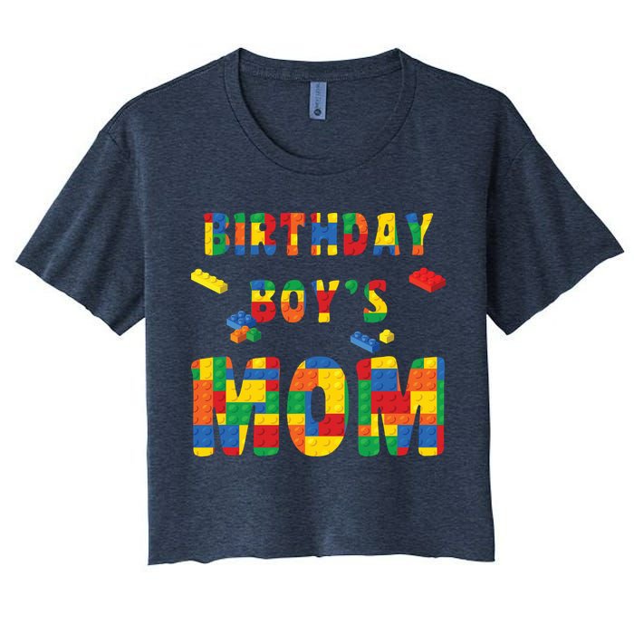 Building Block Mom Of Birthday Boy Crop Top