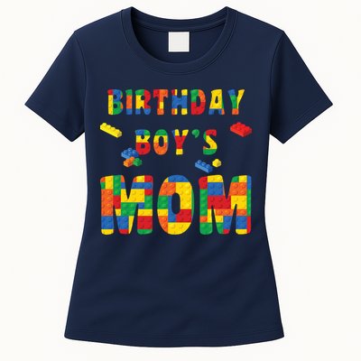 Building Block Mom Of Birthday Boy Womens T-Shirt