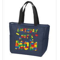 Building Block Mom Of Birthday Boy Zip Tote Bag