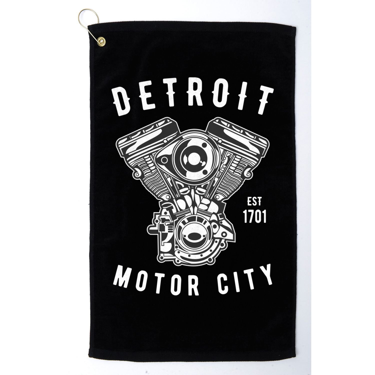 Big Block Motor City Michigan Detroit Car Lover Gift Golf Towel
