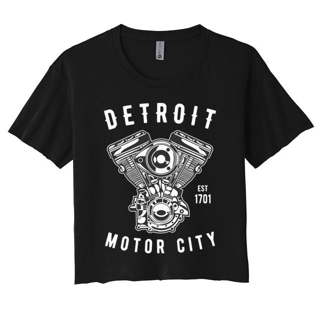 Big Block Motor City Michigan Detroit Car Lover Gift Crop Top