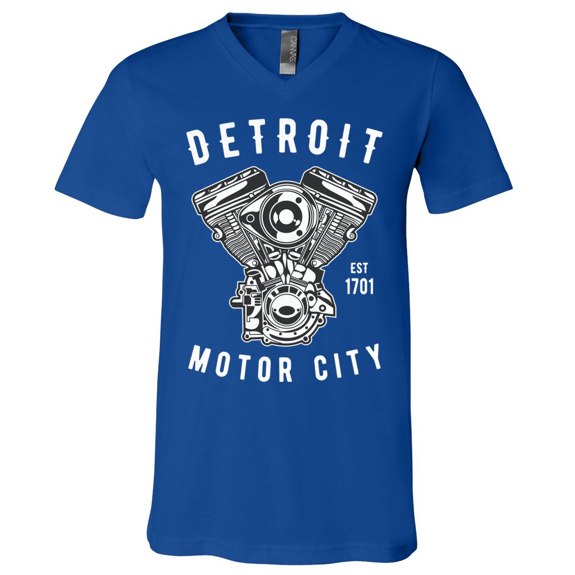 Big Block Motor City Michigan Detroit Car Lover Gift V-Neck T-Shirt