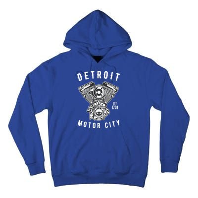 Big Block Motor City Michigan Detroit Car Lover Gift Tall Hoodie