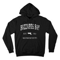 Buzzards Bay Massachusetts MA Vintage Athletic Sports Hoodie