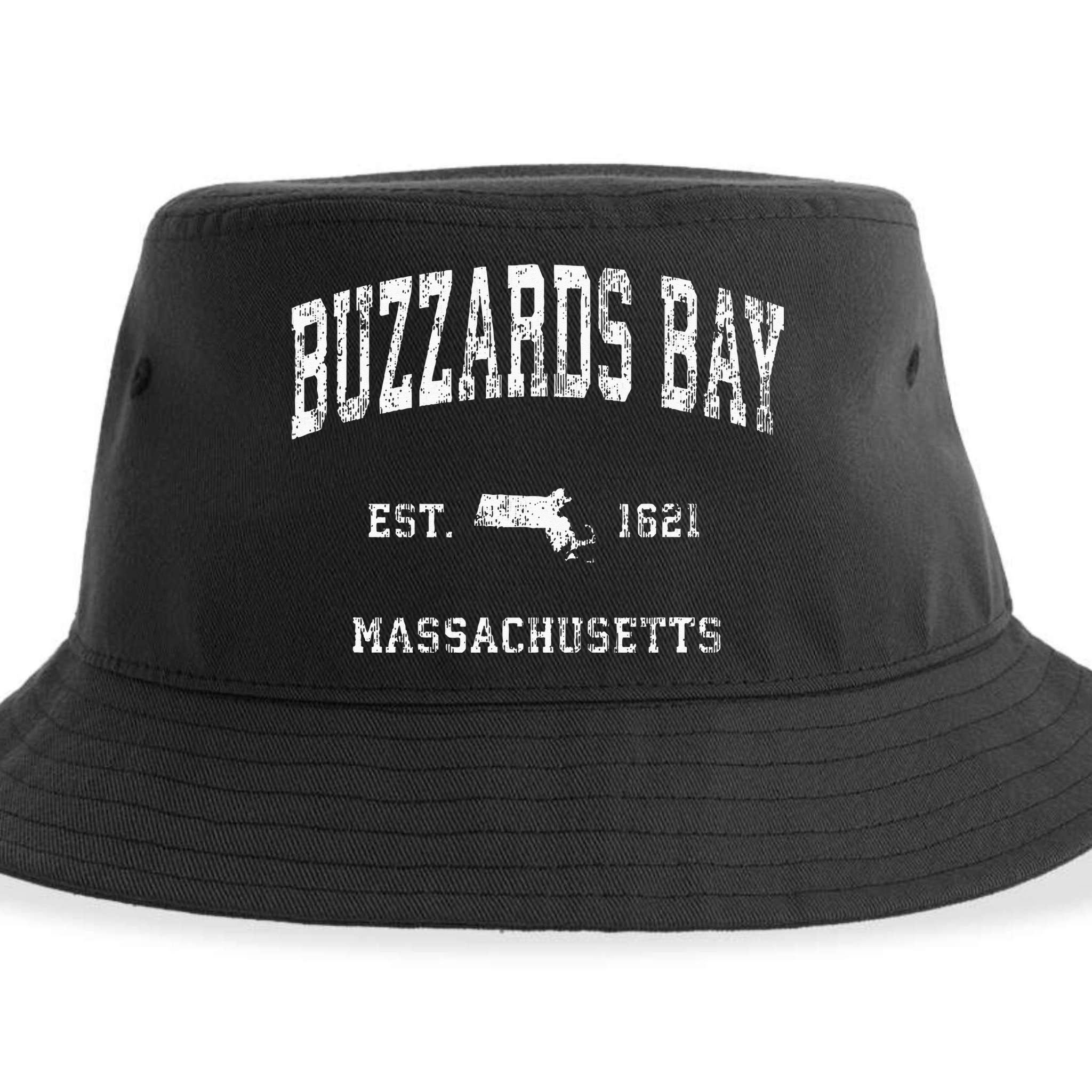 Buzzards Bay Massachusetts MA Vintage Athletic Sports Sustainable Bucket Hat