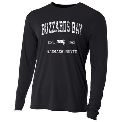 Buzzards Bay Massachusetts MA Vintage Athletic Sports Cooling Performance Long Sleeve Crew