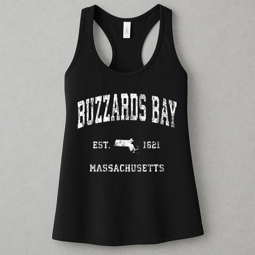 Buzzards Bay Massachusetts MA Vintage Athletic Sports Womens Tank Top