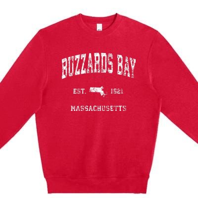 Buzzards Bay Massachusetts MA Vintage Athletic Sports Premium Crewneck Sweatshirt