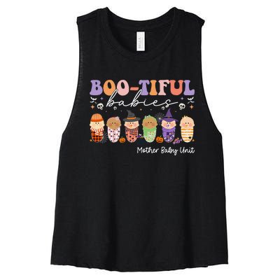 Bootiful Babies Mother Baby Unit Spooky Halloween Gift Women's Racerback Cropped Tank