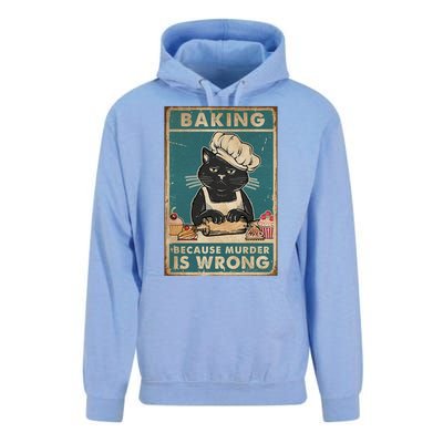 Baking Because Murder Is Wrong Black Cat Funny Cat Unisex Surf Hoodie