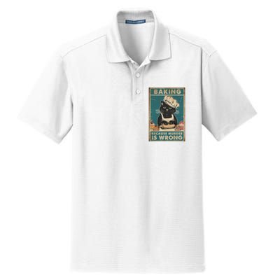 Baking Because Murder Is Wrong Black Cat Funny Cat Dry Zone Grid Polo