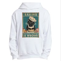 Baking Because Murder Is Wrong Black Cat Funny Cat Urban Pullover Hoodie