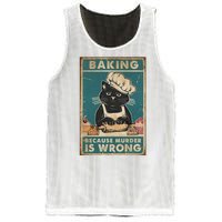 Baking Because Murder Is Wrong Black Cat Funny Cat Mesh Reversible Basketball Jersey Tank