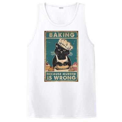 Baking Because Murder Is Wrong Black Cat Funny Cat PosiCharge Competitor Tank