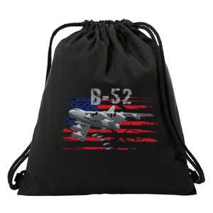 B52 Buff Military Airplane Flag Drawstring Bag