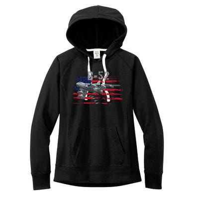 B52 Buff Military Airplane Flag Women's Fleece Hoodie