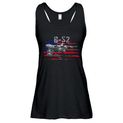 B52 Buff Military Airplane Flag Ladies Essential Flowy Tank