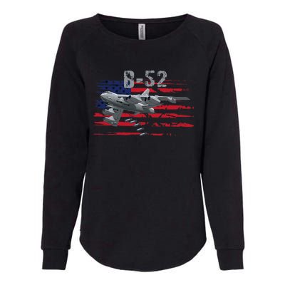 B52 Buff Military Airplane Flag Womens California Wash Sweatshirt