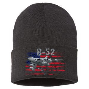 B52 Buff Military Airplane Flag Sustainable Knit Beanie