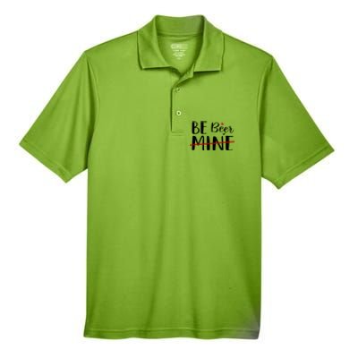 Be Beer Mine Funny Beer Lover Happy Valentine's Day Funny Gift Cool Gift Men's Origin Performance Pique Polo