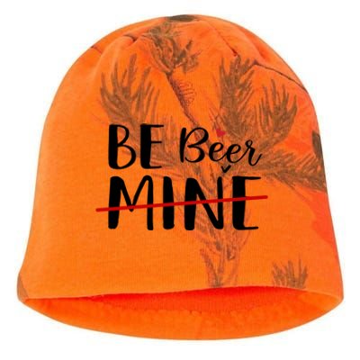 Be Beer Mine Funny Beer Lover Happy Valentine's Day Funny Gift Cool Gift Kati - Camo Knit Beanie