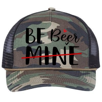 Be Beer Mine Funny Beer Lover Happy Valentine's Day Funny Gift Cool Gift Retro Rope Trucker Hat Cap