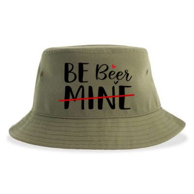 Be Beer Mine Funny Beer Lover Happy Valentine's Day Funny Gift Cool Gift Sustainable Bucket Hat