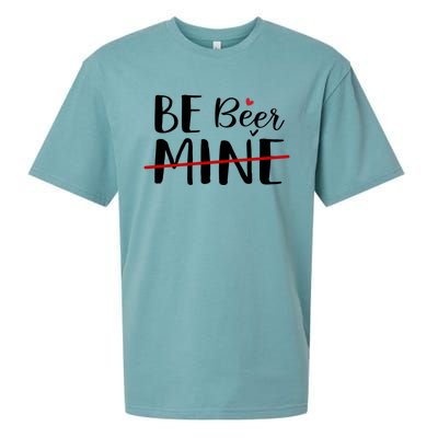 Be Beer Mine Funny Beer Lover Happy Valentine's Day Funny Gift Cool Gift Sueded Cloud Jersey T-Shirt