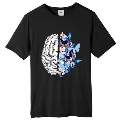 Blue Butterflies Mental Health Brain Psychology Tall Fusion ChromaSoft Performance T-Shirt