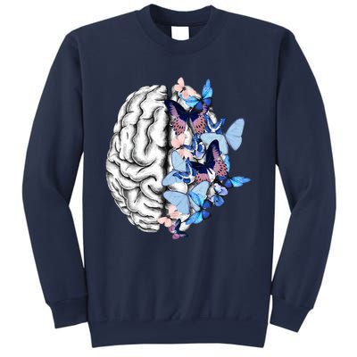 Blue Butterflies Mental Health Brain Psychology Sweatshirt