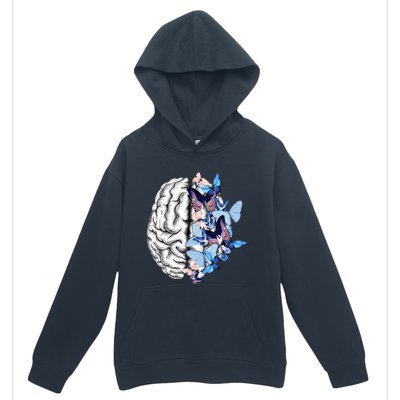 Blue Butterflies Mental Health Brain Psychology Urban Pullover Hoodie