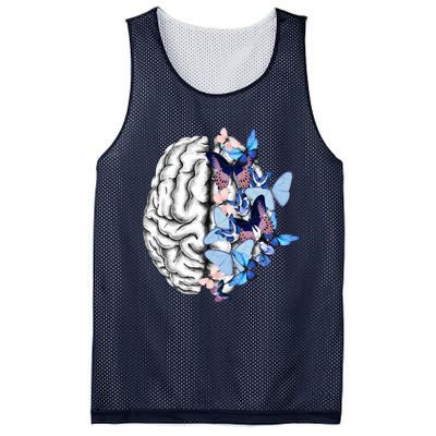 Blue Butterflies Mental Health Brain Psychology Mesh Reversible Basketball Jersey Tank