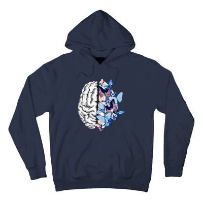 Blue Butterflies Mental Health Brain Psychology Tall Hoodie