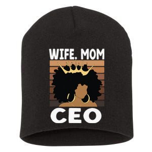 Black Business Month Wo Wife Mom CEO Melanin Short Acrylic Beanie