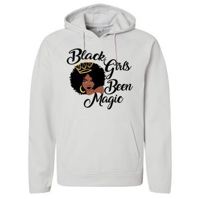 Black Been Magic Melanin Black History Gift Performance Fleece Hoodie