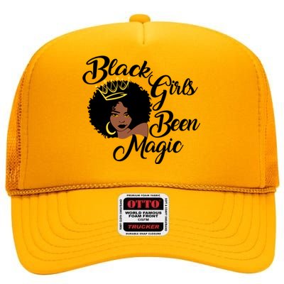 Black Been Magic Melanin Black History Gift High Crown Mesh Back Trucker Hat