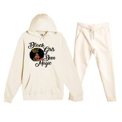 Black Been Magic Melanin Black History Gift Premium Hooded Sweatsuit Set